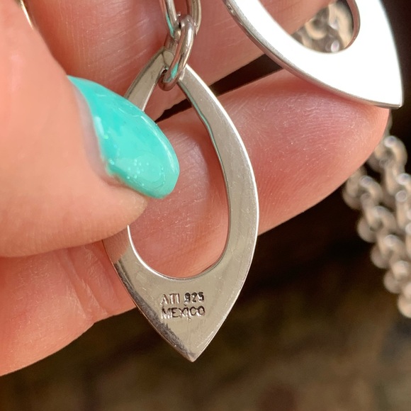 Silver from Mexico.  Gorgeous 18” with 4” drop necklace - Picture 2 of 4